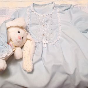 Vintage Baby Blue Top Form Half Sleeve Gown